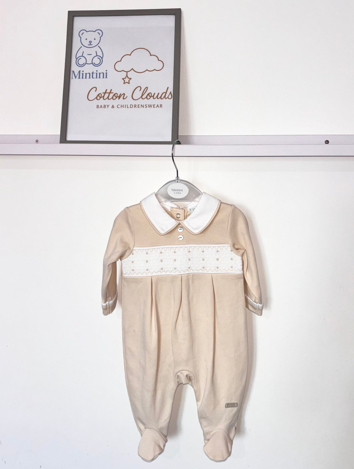 Mintini Beige Smock Onesie