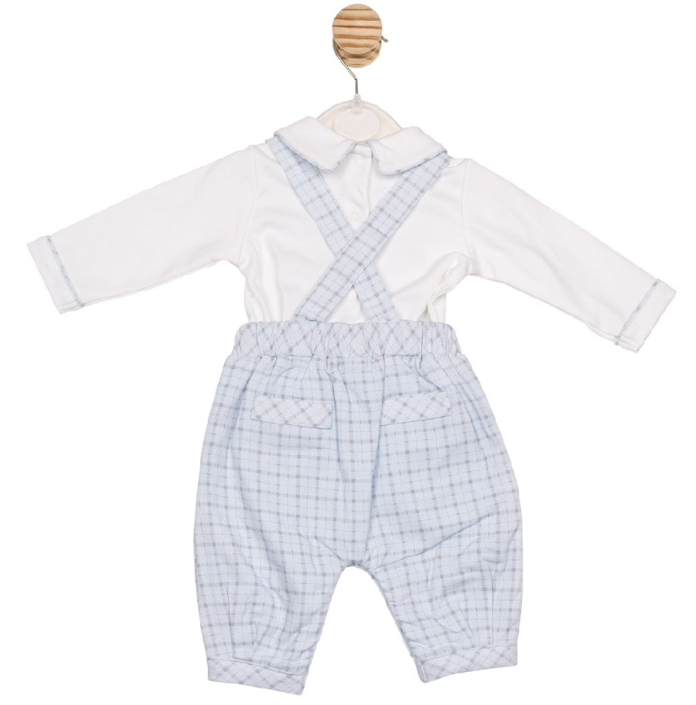 Mintini Blue Check Dungaree Set