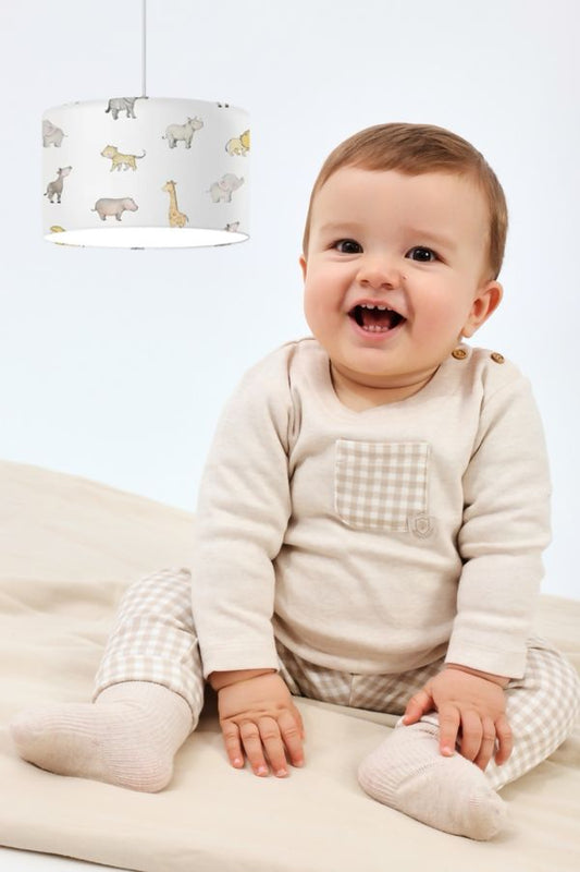 Tutto Piccolo Beige Check Trouser Set