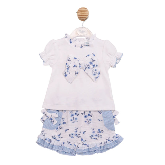 Mintini Blue Floral Shorts Set