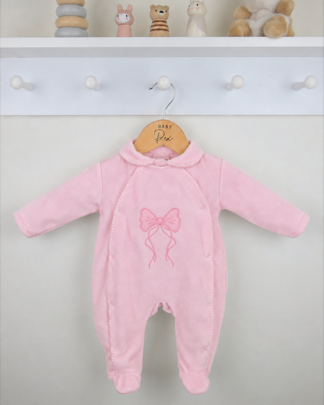 Hallie Pex Pink Bow Sleepsuit