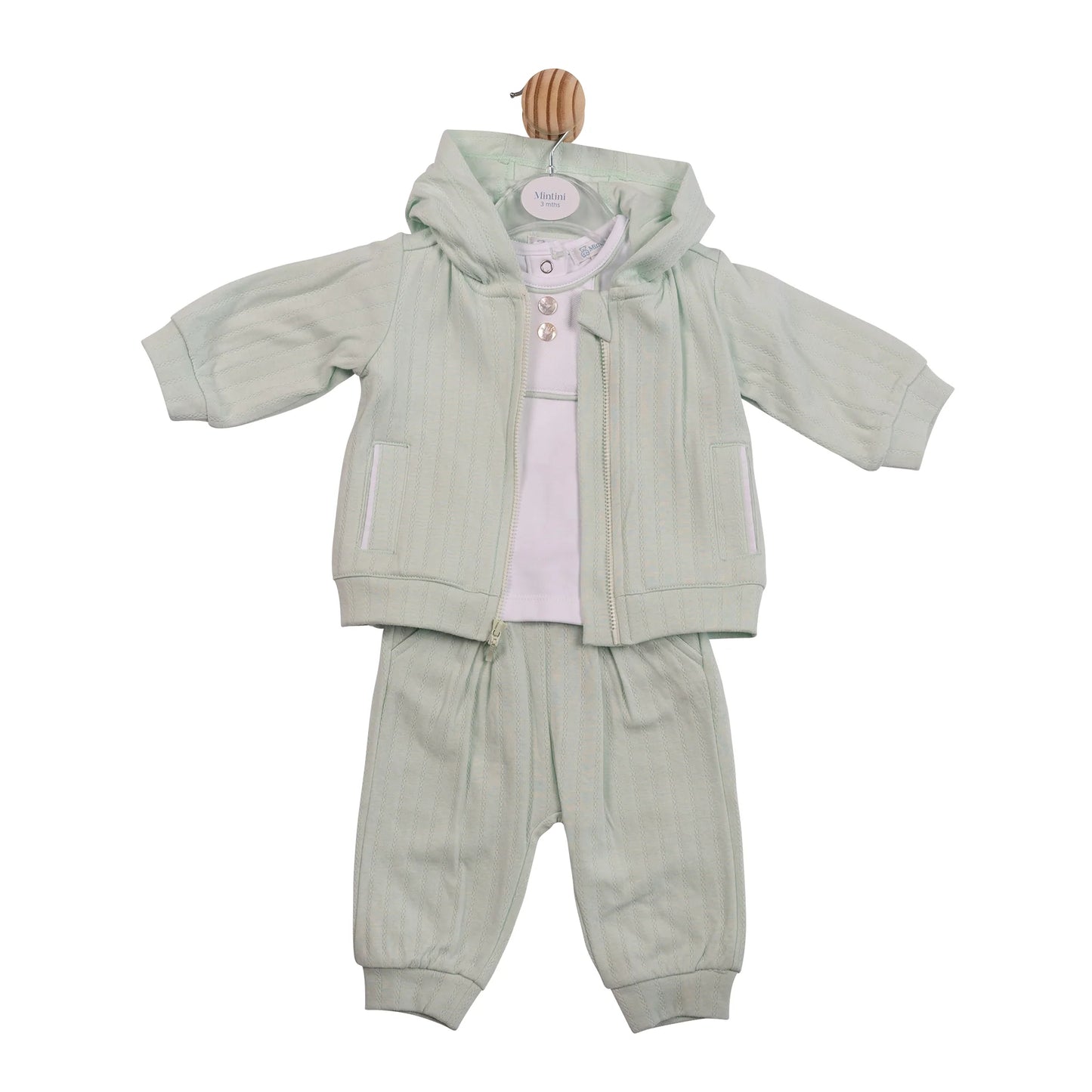 Mintini Pistachio 3 Piece Jacquard Jogsuit