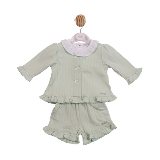 Mintini Pistachio Top Short & Cardigan