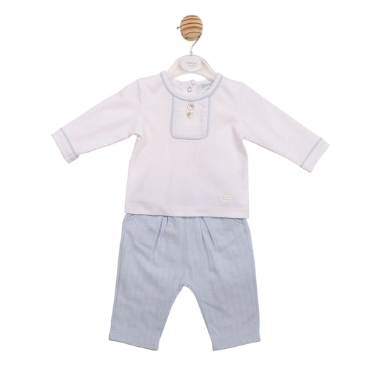 Mintini Blue Top & Jacquard Trousers