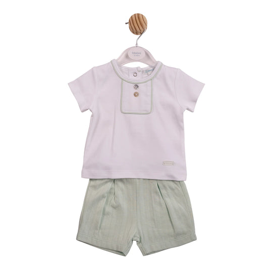 Mintini Pistachio Top & Shorts Jacquard