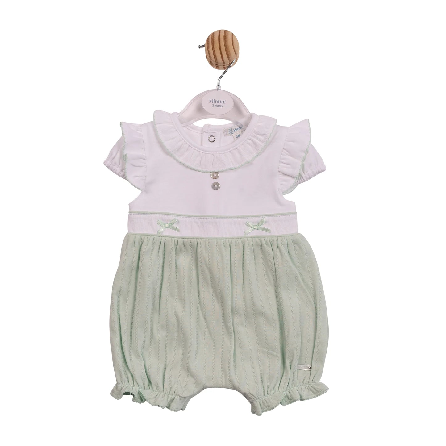 Mintini Pistachio Jacquard Romper