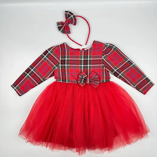 Tartan Tulle Dress with hairband