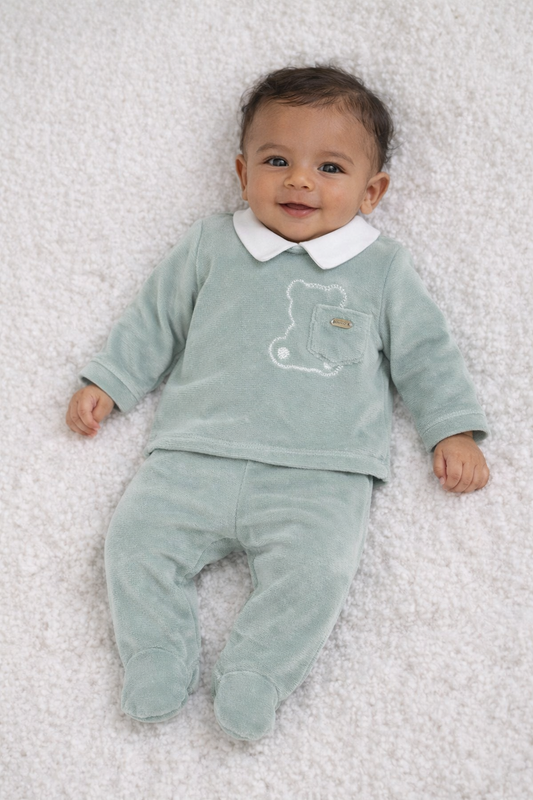 Mayoral Sage Green Bear Trouser Set