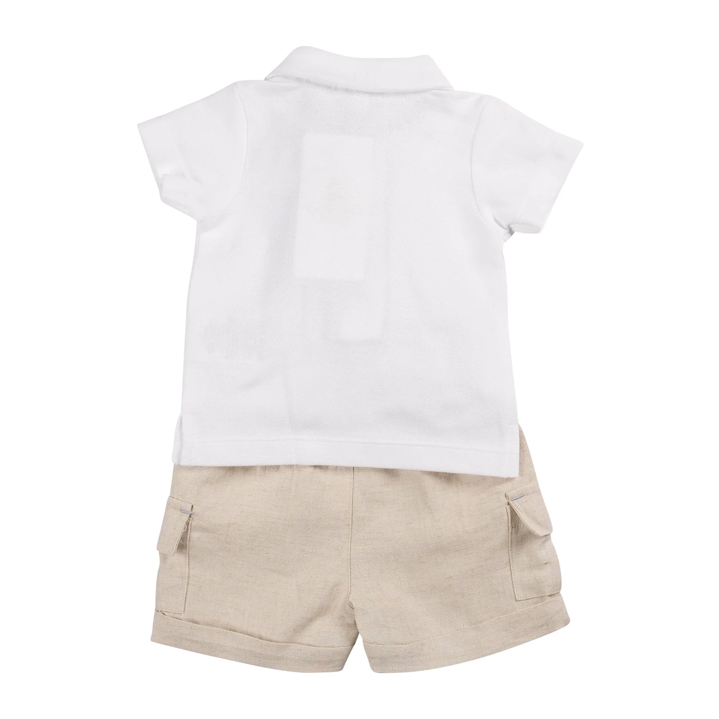 Mintini Beige Polo Shorts Set