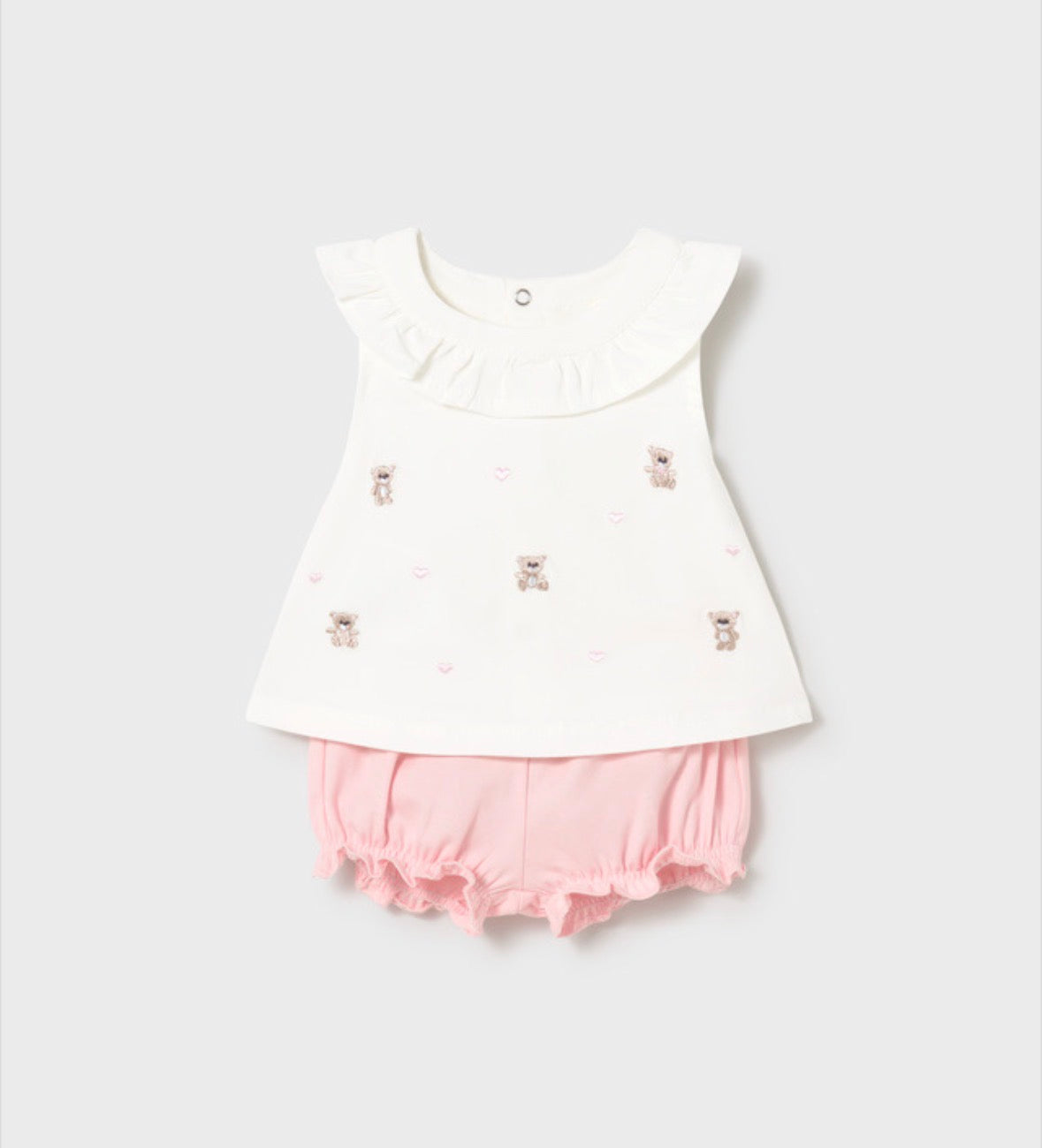 Mayoral Pink Bear Shorts Sets
