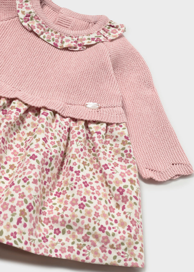 Mayoral Pink Floral Knit Dress