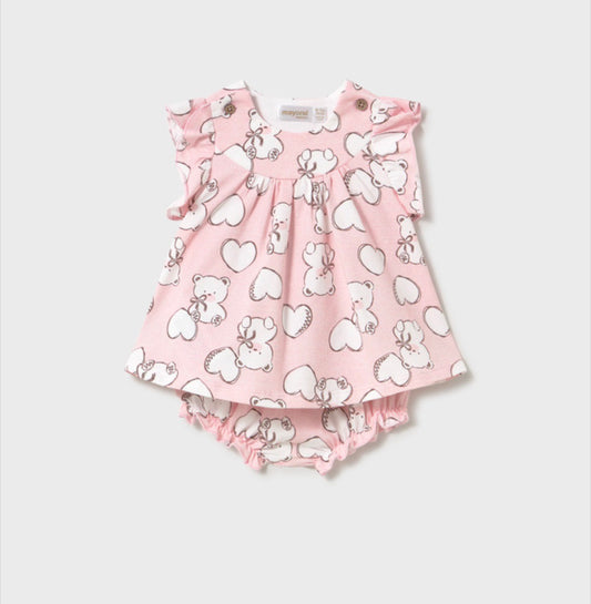 Mayoral Pink Bear Dress Set