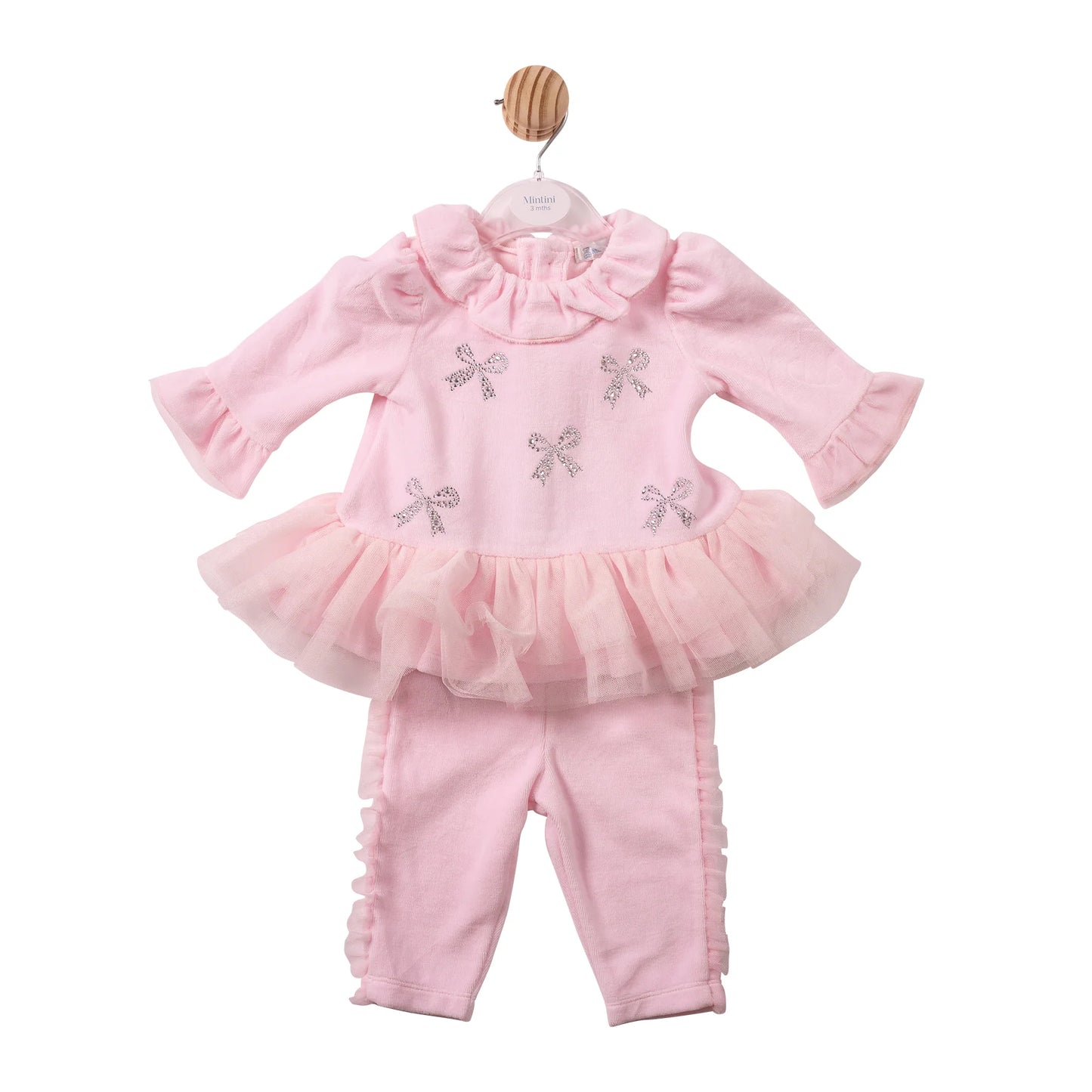 Mintini Pink Bow Diamanté Legging Set