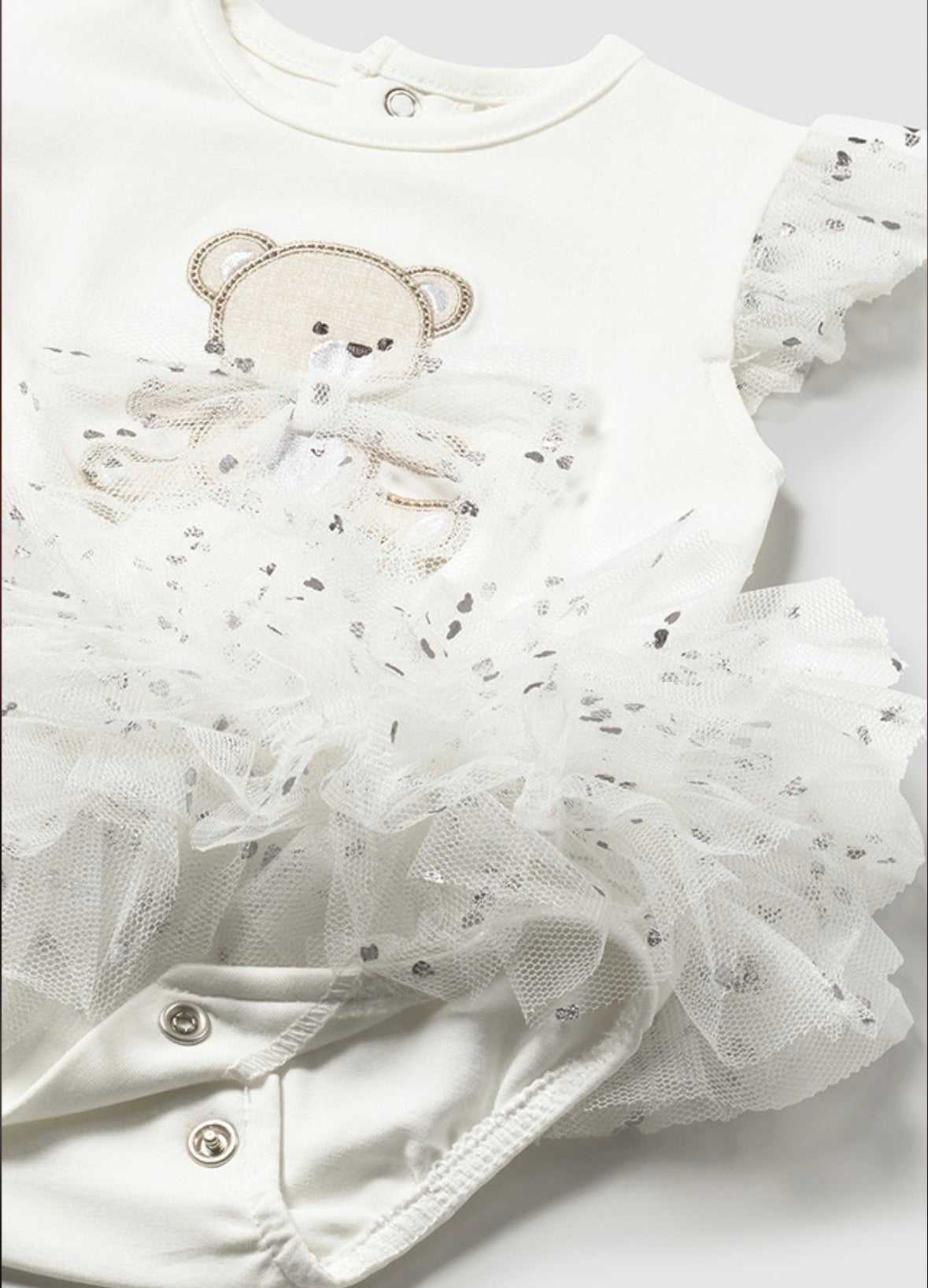Mayoral White Bear Tutu Romper & Headband
