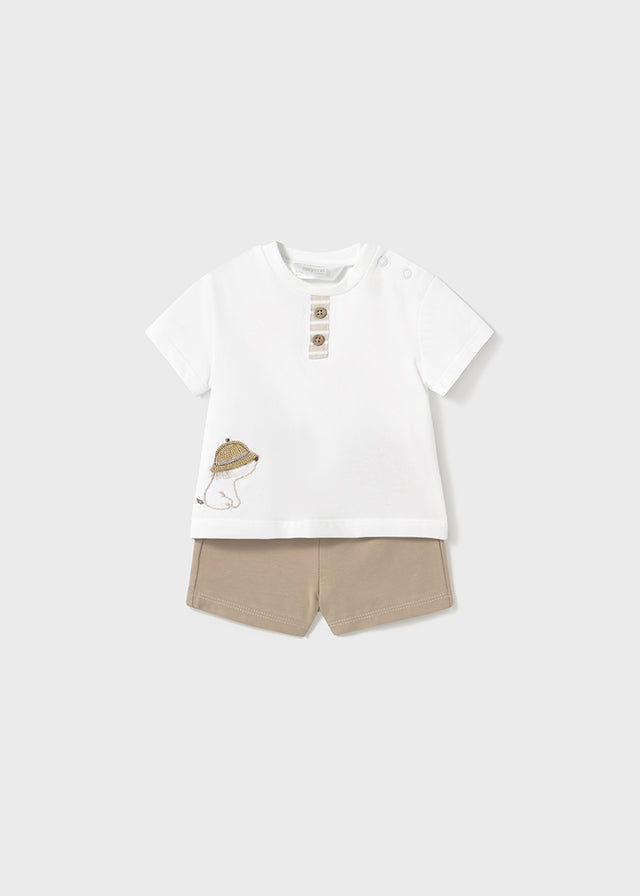 Preorder Mayoral Beige Shorts Set Two Pack