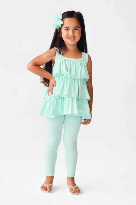 Harris Kids Mint Frill Legging & Short Set 3 piece