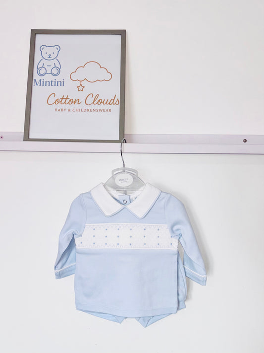 Mintini Blue Smock Shorts Set