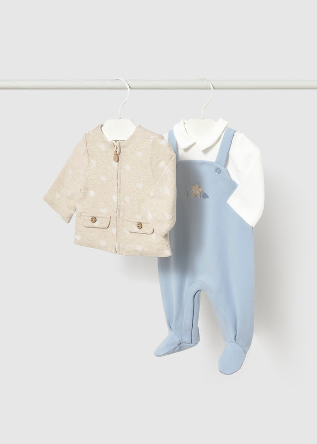 Mayoral Blue Dungaree Romper & Jacket