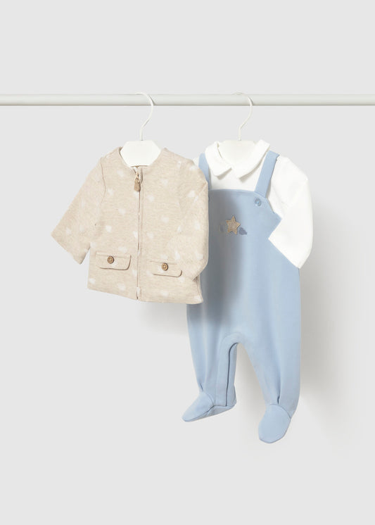 Mayoral Blue Dungaree Romper & Jacket