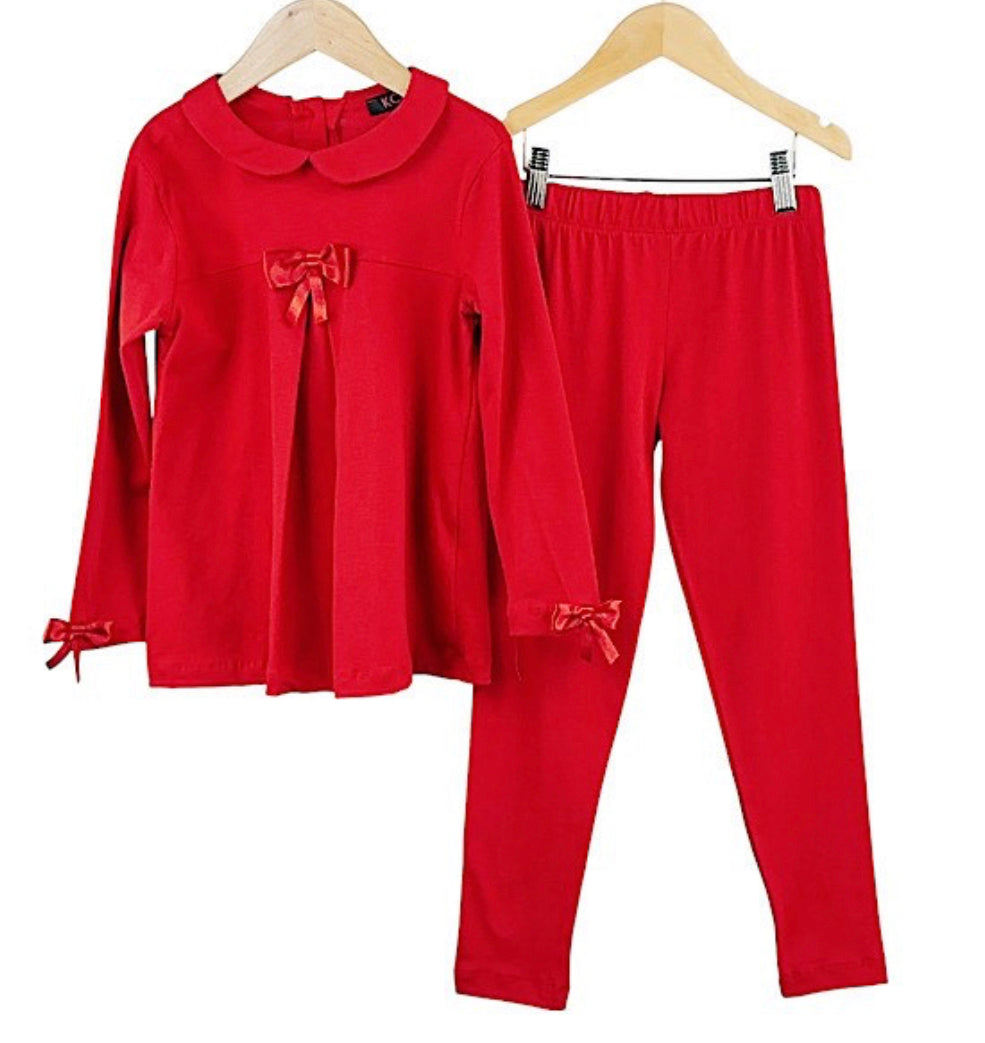 Red Bow Legging Outfit