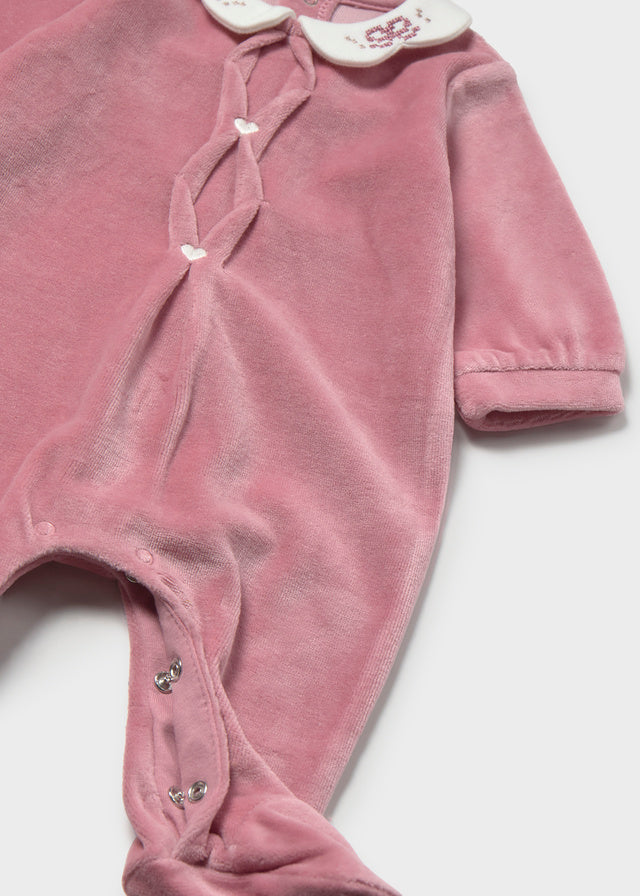 Mayoral Pink Velour Heart All in One