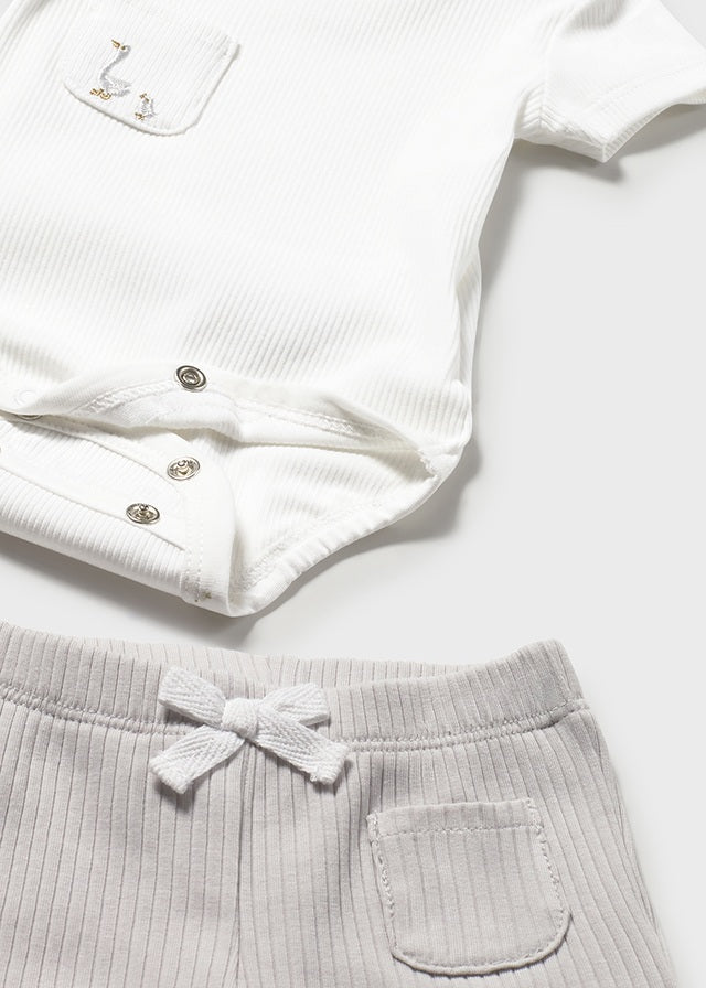 Mayoral Grey Swan Bodysuit Shorts Sets
