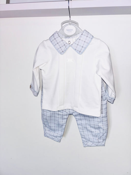 Mintini Blue Check Trouser Set