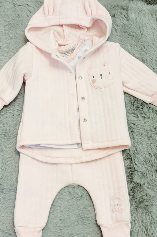 Pink 3 Piece Trouser Set