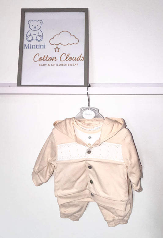 Mintini Beige Smock 3 Piece Tracksuit AW25