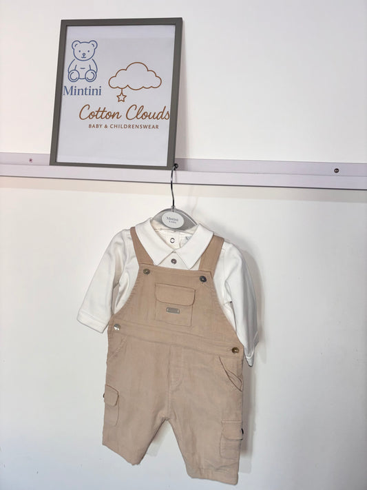 Mintini Beige AW25 Dungaree Set