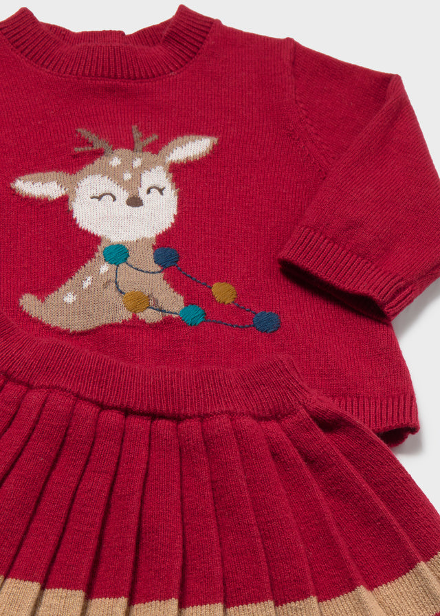 Mayoral Reindeer Sweater & Skirt