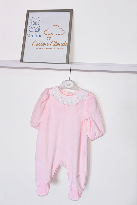 Mintini Velour Pink Onesie AW25
