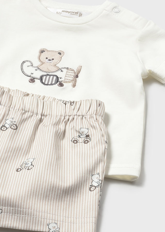 Mayoral Beige Plane Shorts Set