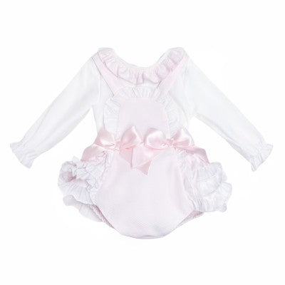 WeeMe Waffle Pink Pinafore Set