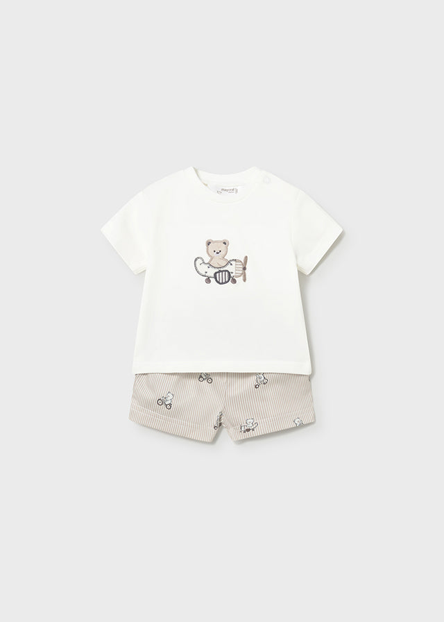 Mayoral Beige Plane Shorts Set