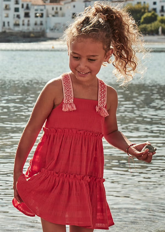 Mayoral Orange Detailed Strap Dress