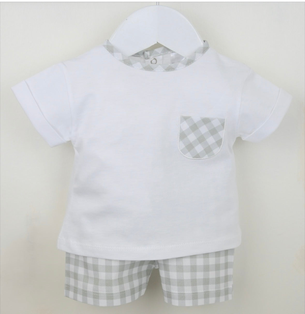 Pex Sage Green Flynn Check Shorts Outfit