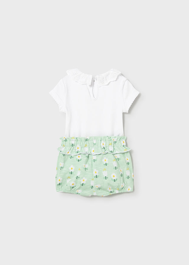 Mayoral Green Bodysuit & Shorts Sets