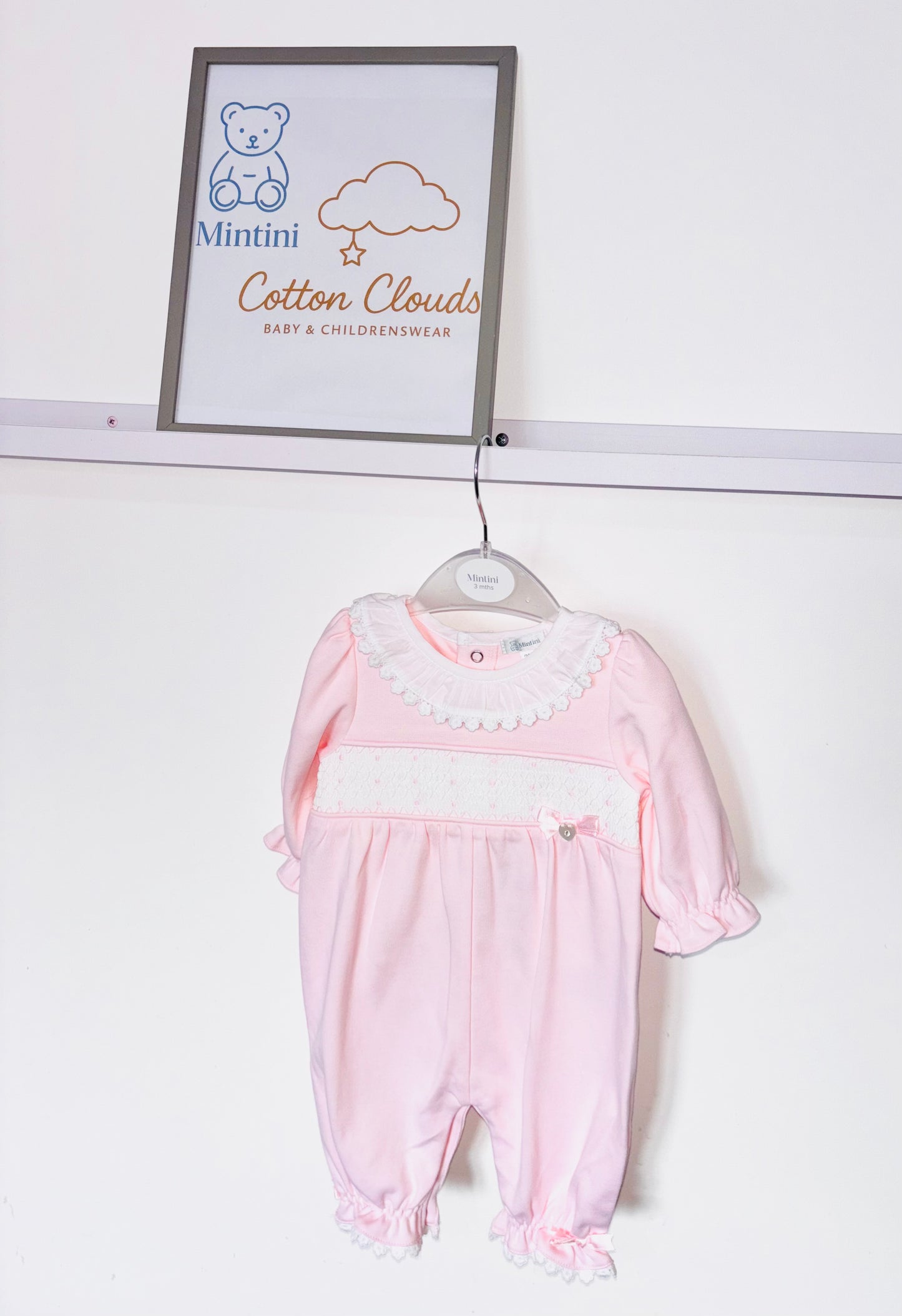Mintini Pink Smock Onesie AW25