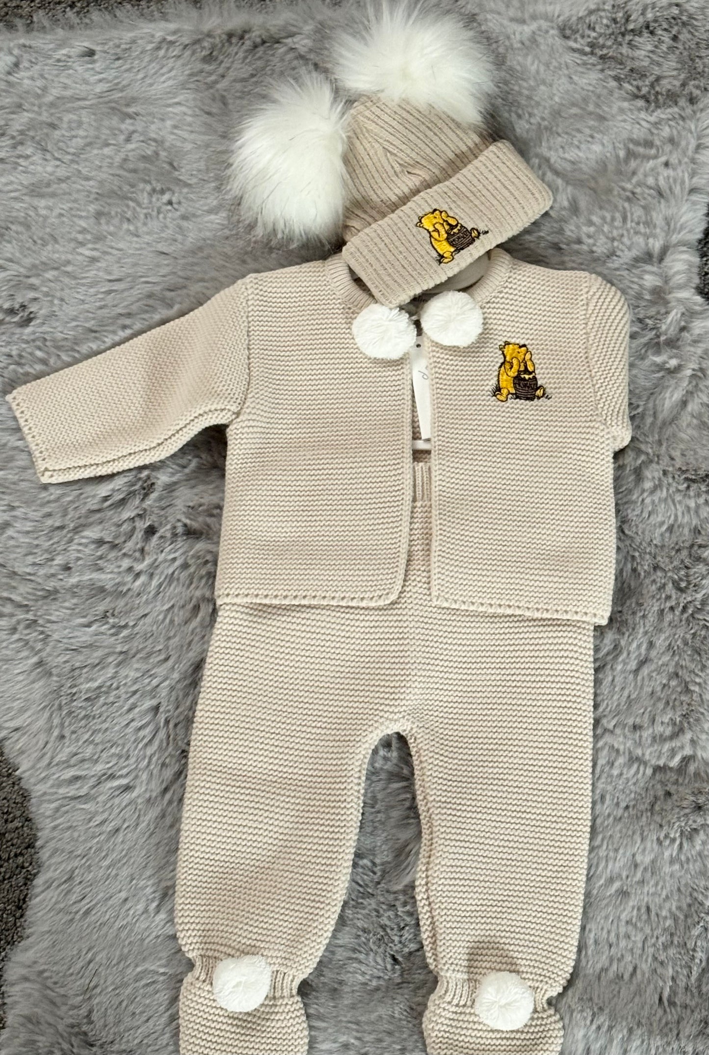 Dandelion Bear Pom Suit Taupe