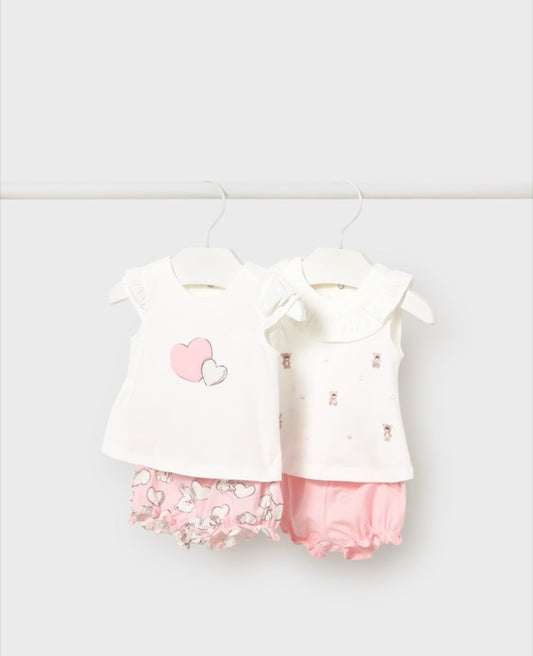 Mayoral Pink Bear Shorts Sets