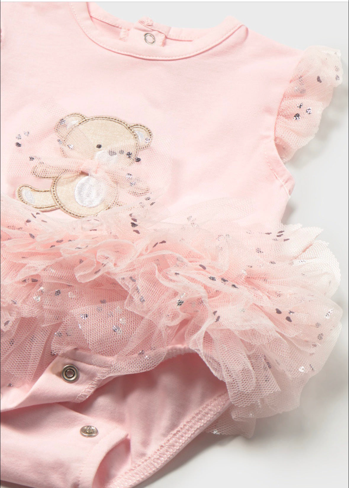 Mayoral Pink Bear Tutu Romper & Headband
