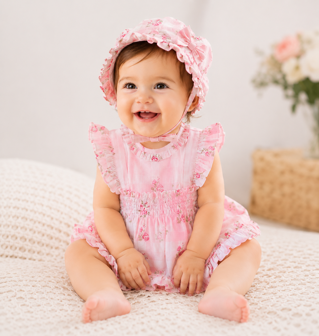 Mintini Pink Jam Pant & Hat Set