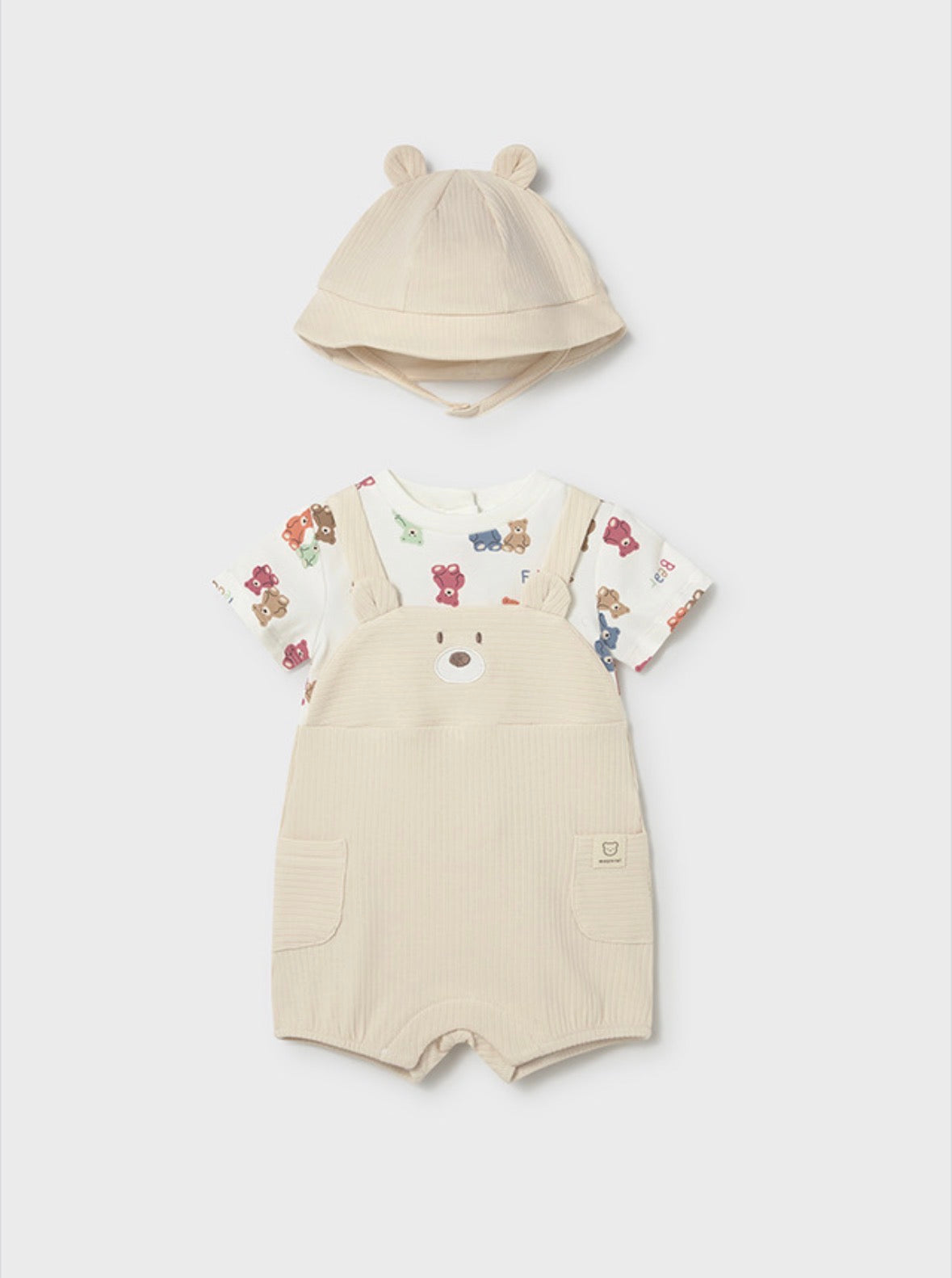 Mayoral Teddy Beige Dungaree & Hat