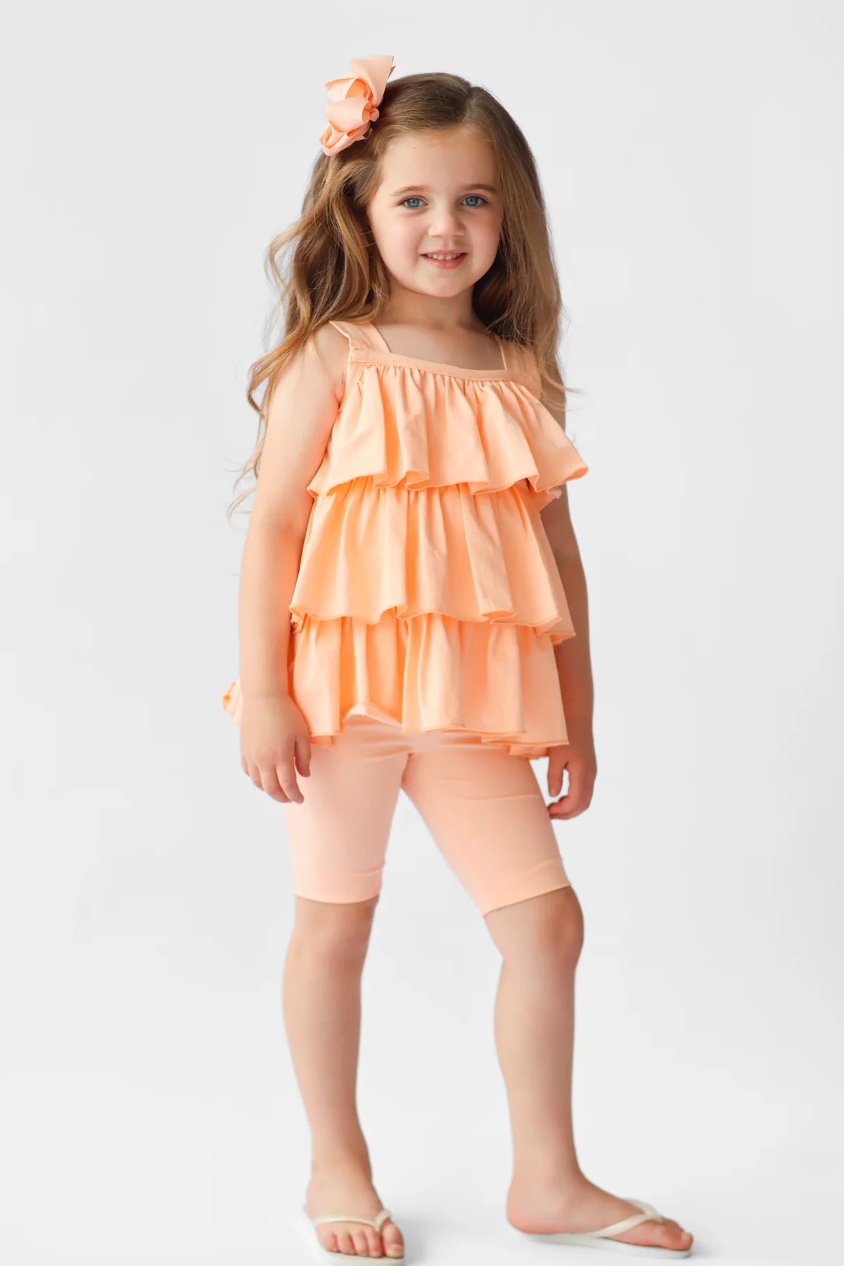 Harris Kids Peach Frill Legging & Short 3 Piece