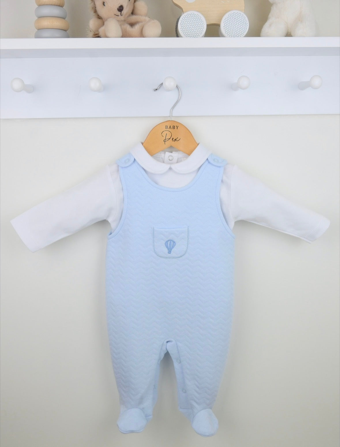 Pex Blue Balloon Pascal Dungaree Set
