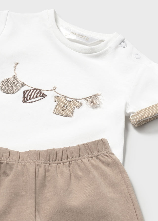 Preorder Mayoral Beige Shorts Set Two Pack