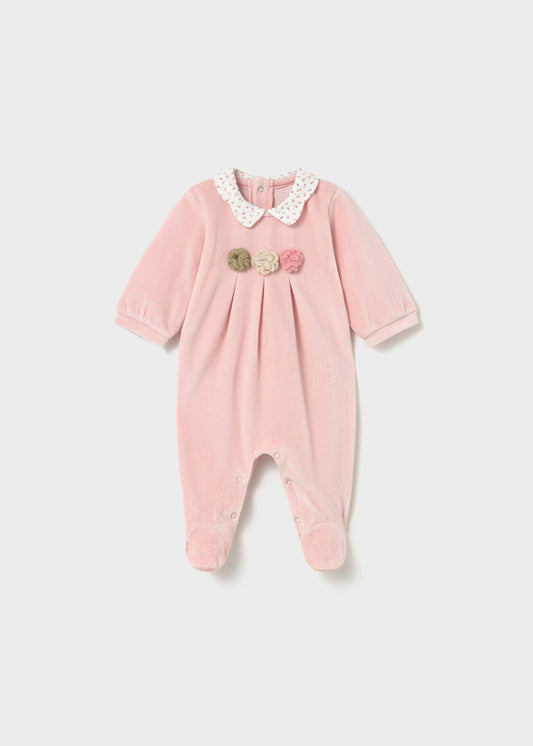 Mayoral Pink Velour All in One
