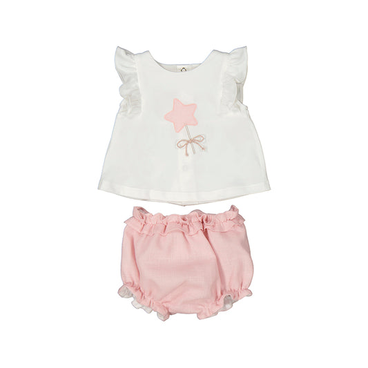 Mayoral Pink Star Jam Pants Set