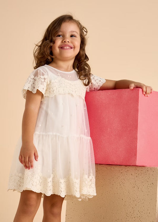 Mayoral Tulle Embroidered Dress